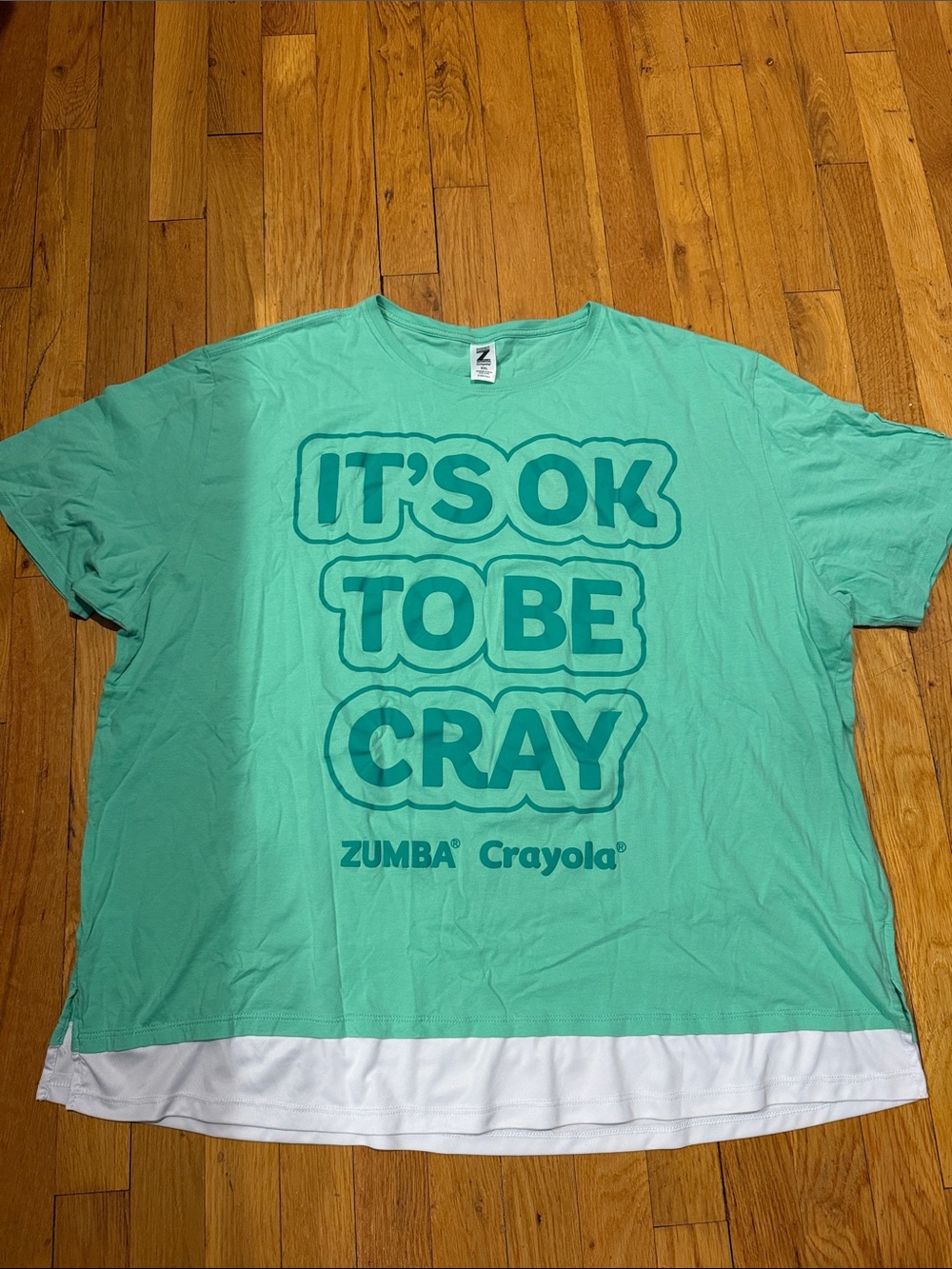 Crayola Mint Graphic Short Sleeve Tee with White Hem